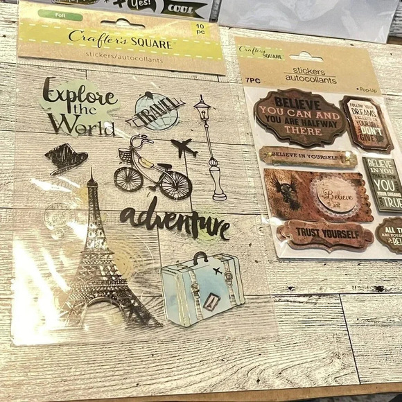 Crafter's Square Stickers Lot Of 4 - Home, Family Glitter Dimensional, Foil - Picture 3 of 8